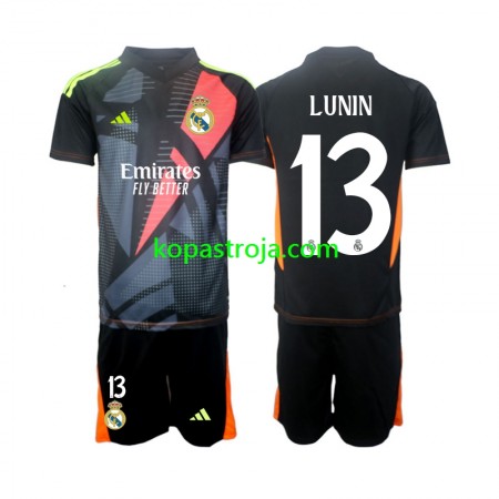 Billiga Fotbollströjor Real Madrid Andriy Lunin 13 Målvakt Barn Borta tröja 2024/25 Kortärmad